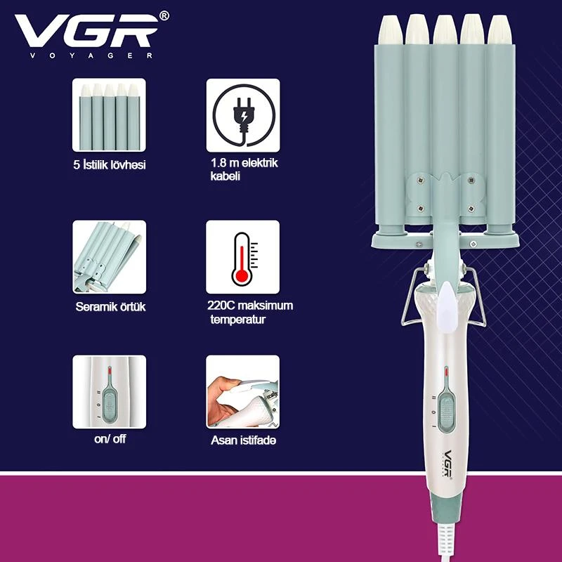 فر کننده مو 5 لوله وی جی ار مدل V-597